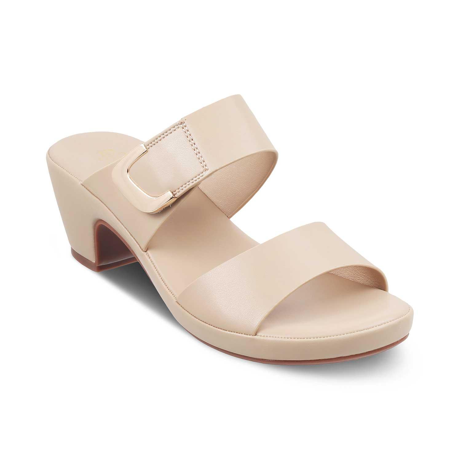 The Bona Beige Women's Casual Block Heel Sandals Tresmode - Tresmode