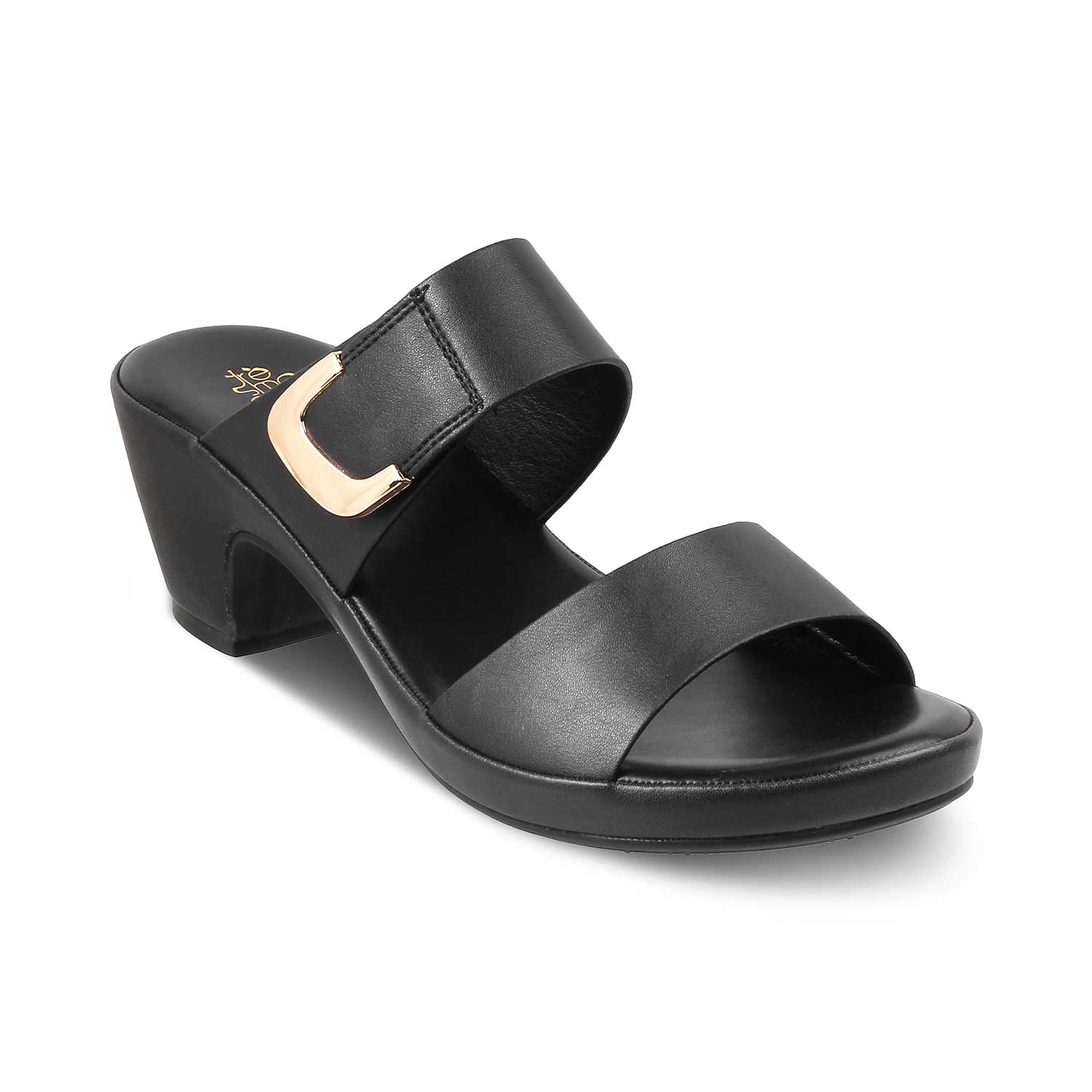 The Bona Black Women's Casual Block Heel Sandals Tresmode - Tresmode