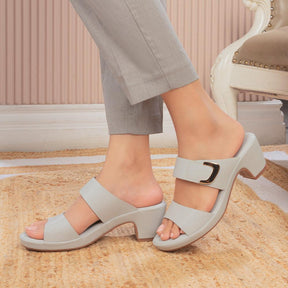 The Bona Grey Women's Casual Block Heel Sandals Tresmode - Tresmode