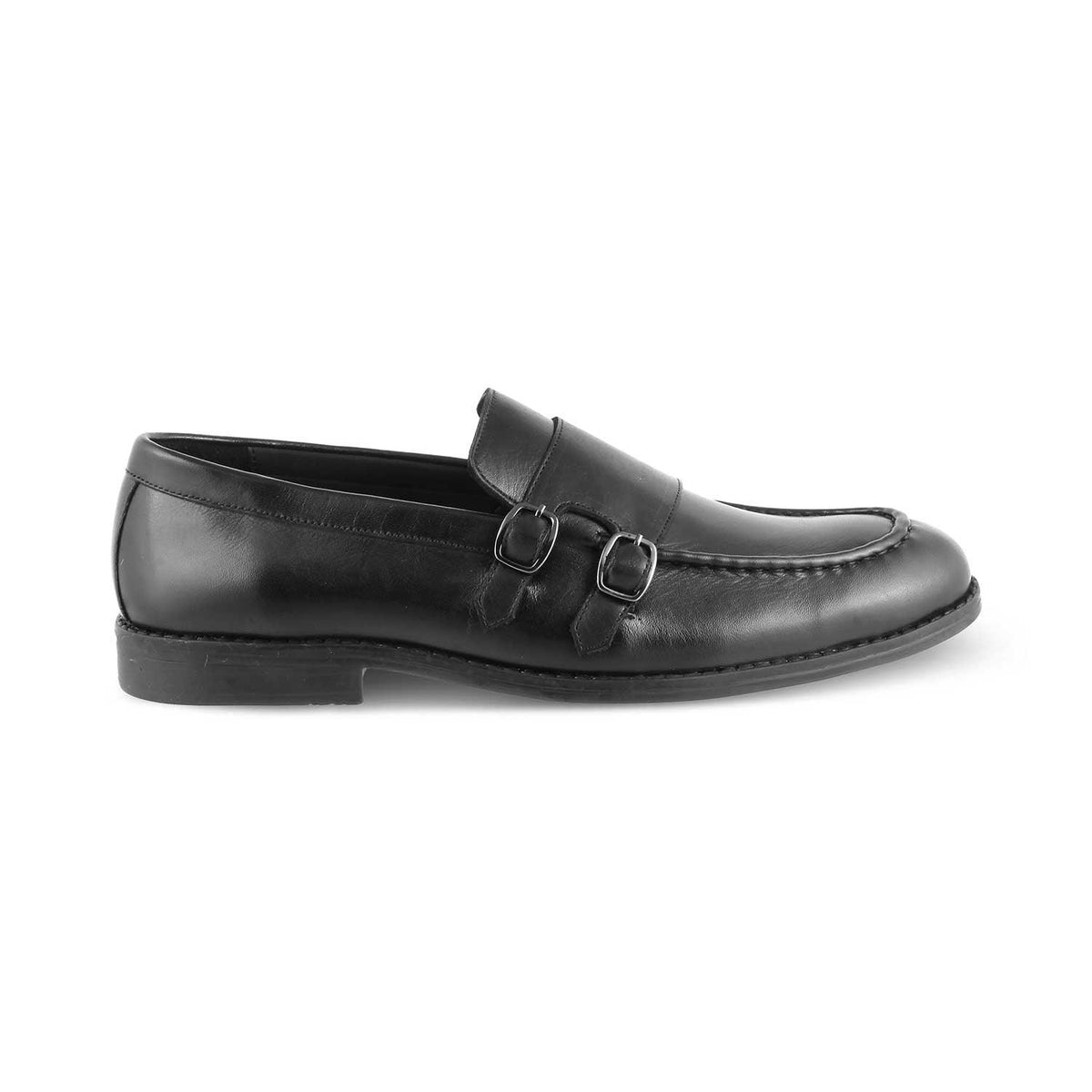 The Bondy Black Men's Double Monk Shoes Tresmode - Tresmode