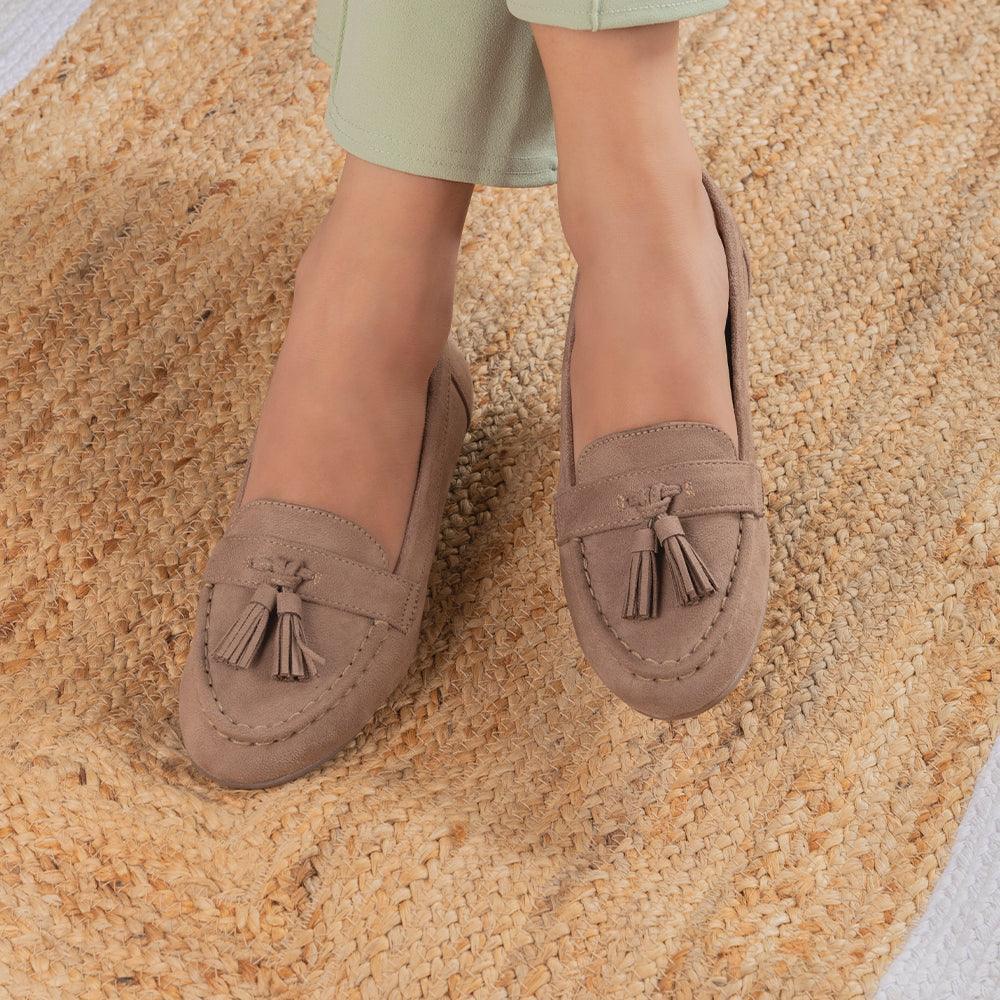 Jonum Beige Women's Tassel Loafers Tresmode