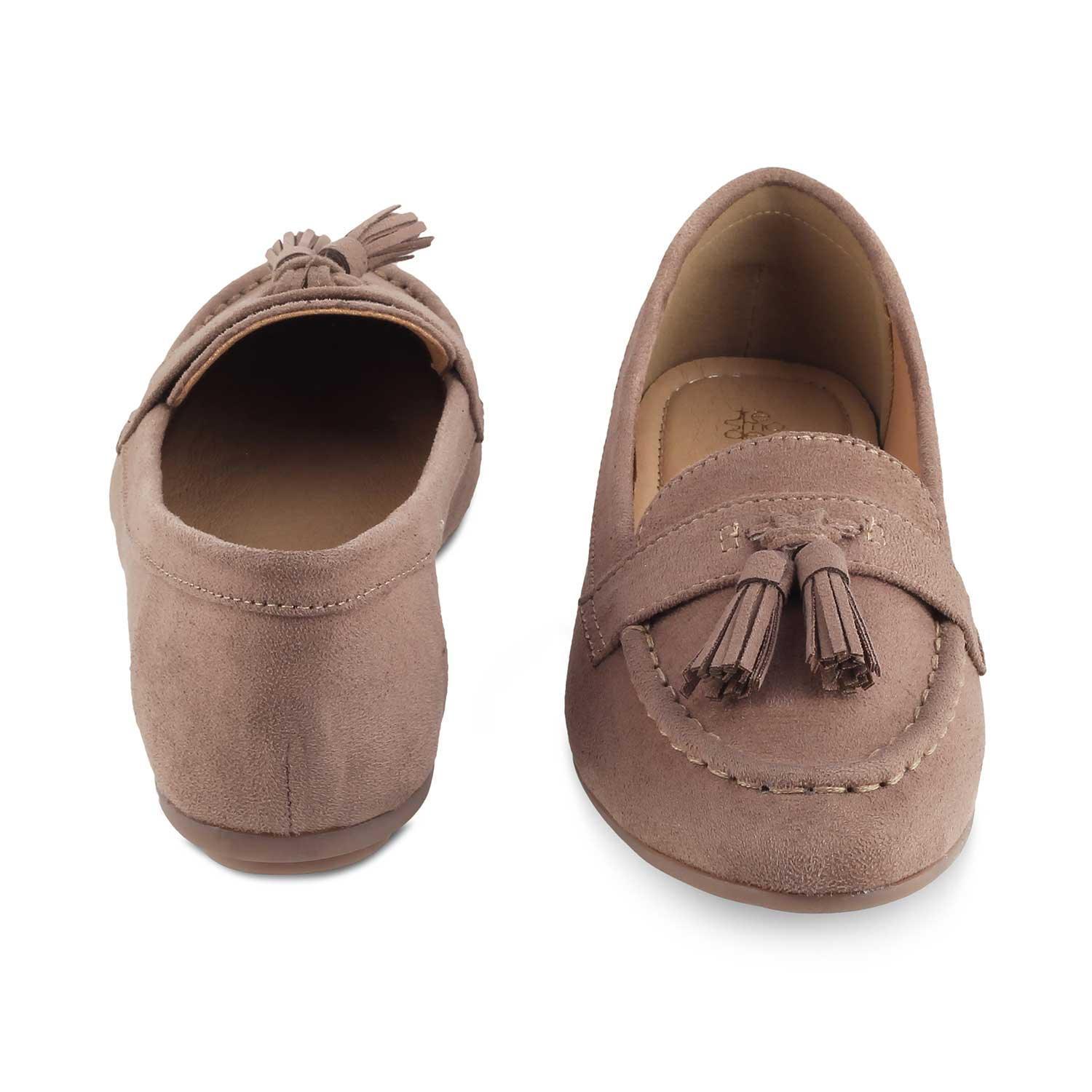 Jonum Beige Women's Dress Tassel Loafers Tresmode