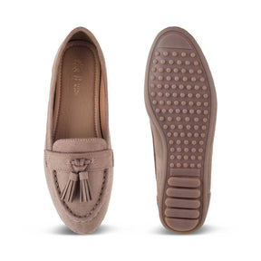 Jonum Beige Women's Dress Tassel Loafers Tresmode