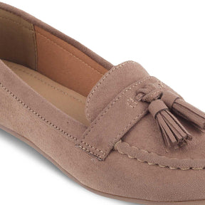 Jonum Beige Women's Dress Tassel Loafers Tresmode