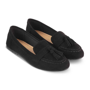 Jonum Black Women's Suede Leather Loafers Tresmode