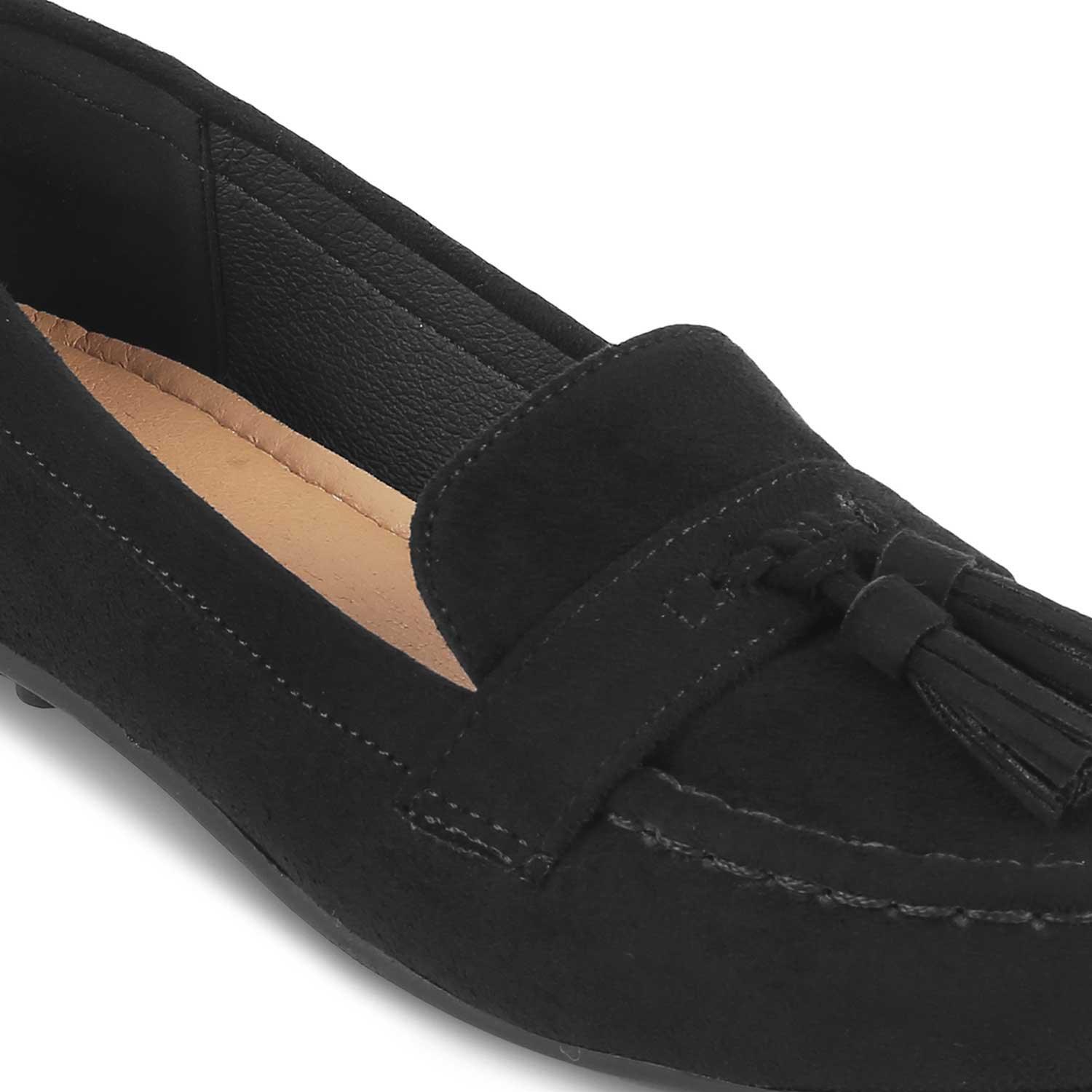 Jonum Black Women's Dress Tassel Loafers Tresmode