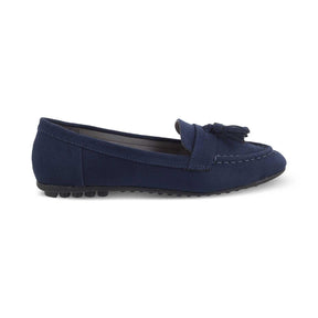 Jonum Blue Women's Almond Shape Tassel Loafers Tresmode