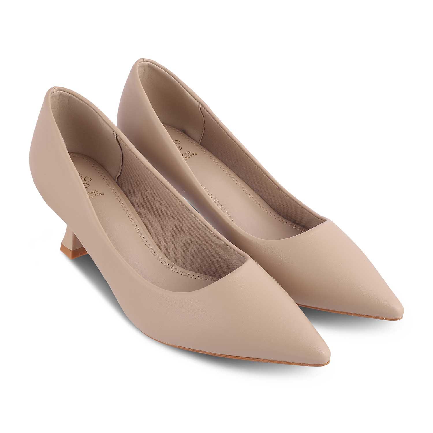 Ladies beige pumps best sale