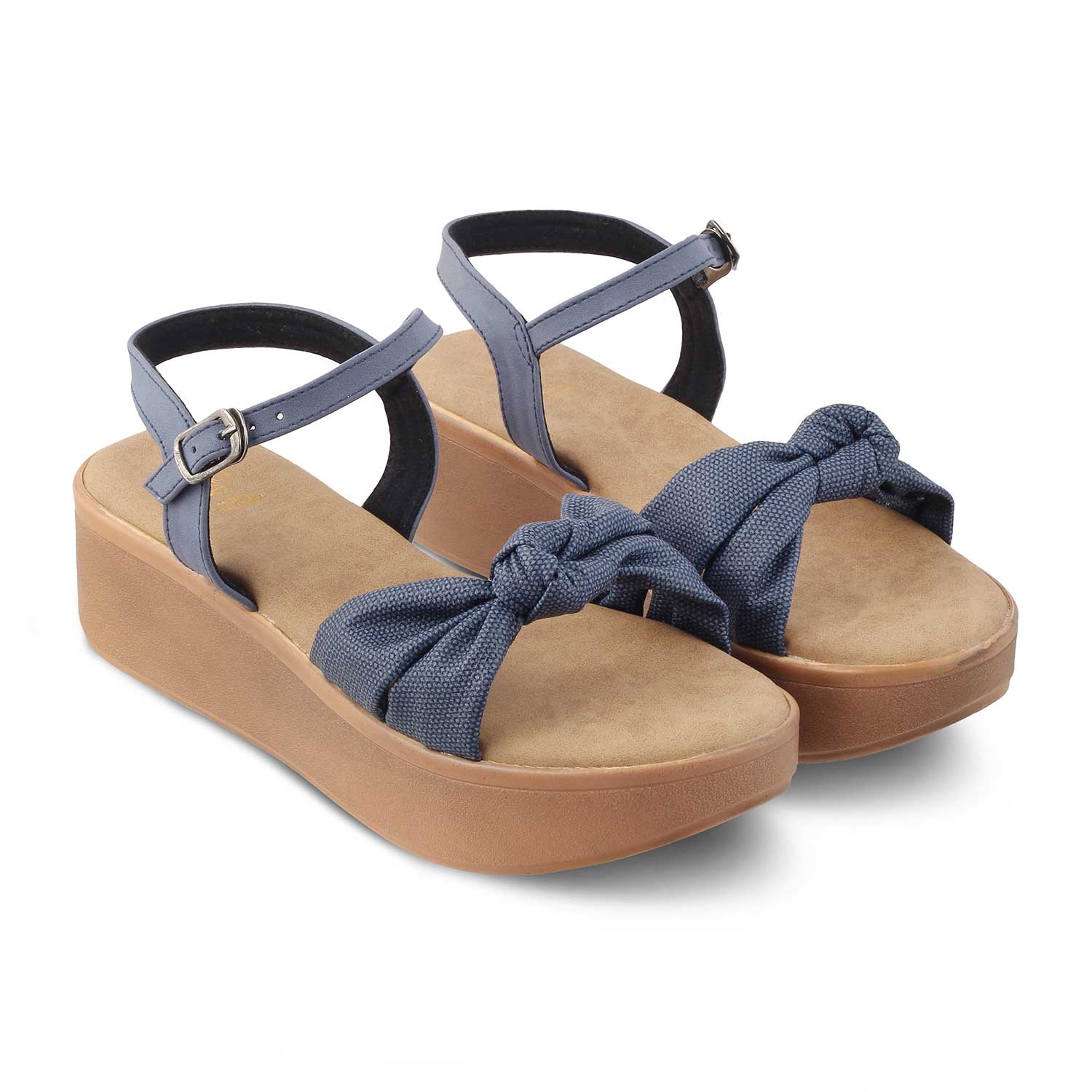 The Brera Blue Women's Platform Wedge Sandals Tresmode - Tresmode