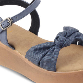 The Brera Blue Women's Platform Wedge Sandals Tresmode - Tresmode