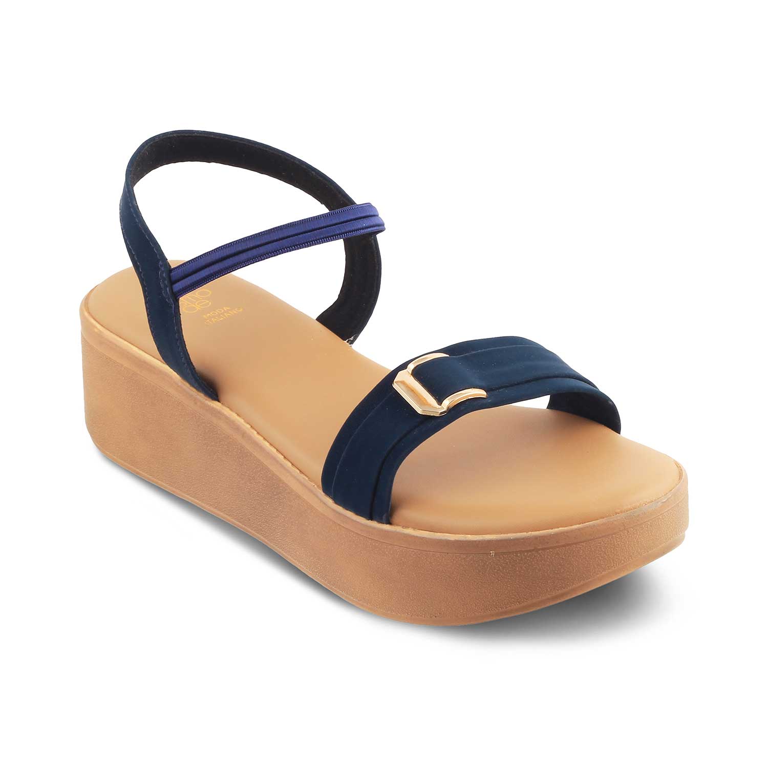 The Caen Blue Women's Platform Wedge Sandals Tresmode - Tresmode