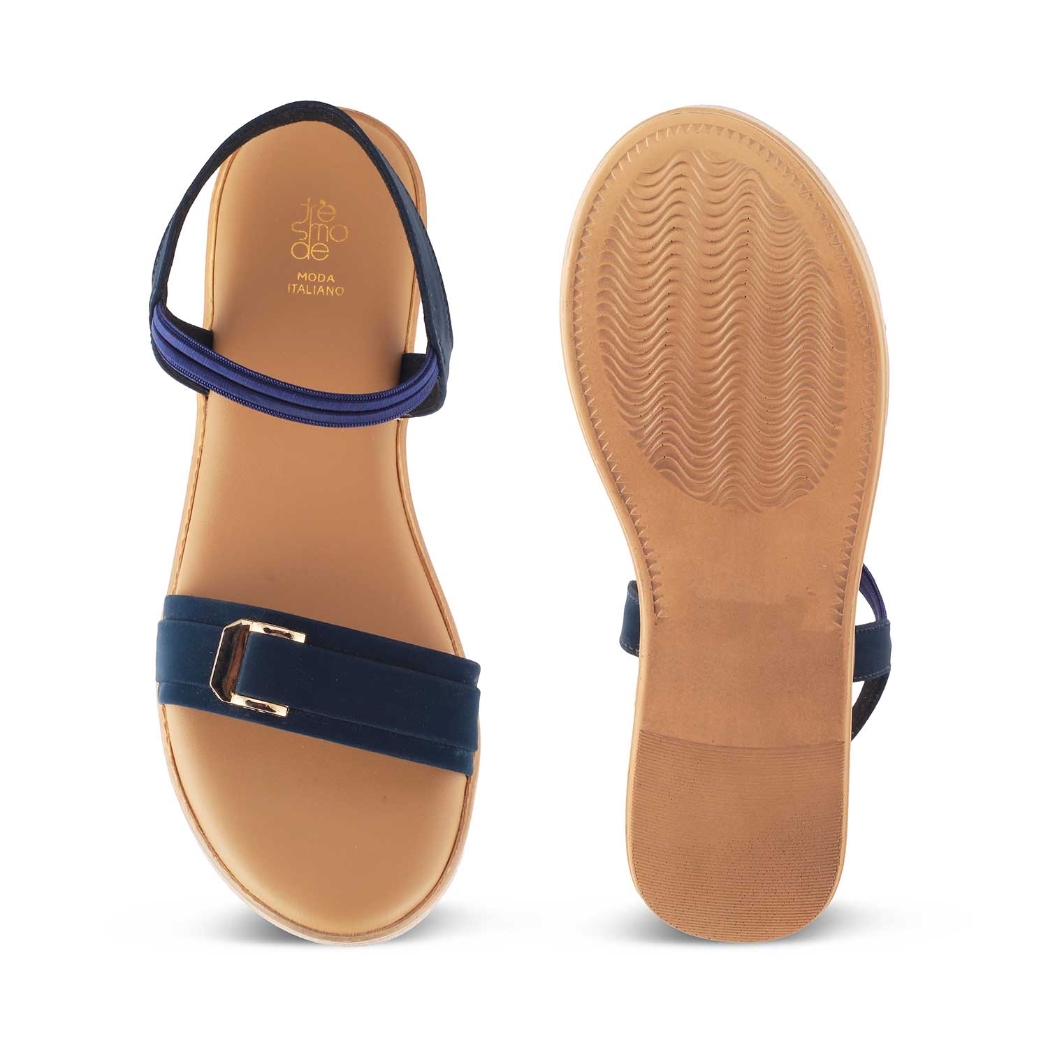 The Caen Blue Women's Platform Wedge Sandals Tresmode - Tresmode