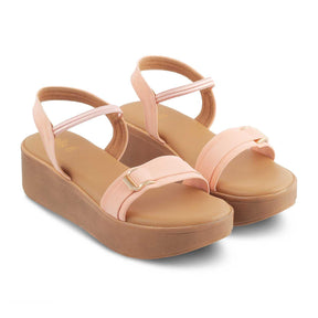 The Caen Pink Women's Platform Wedge Sandals Tresmode - Tresmode