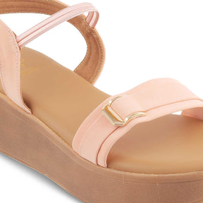 The Caen Pink Women's Platform Wedge Sandals Tresmode - Tresmode