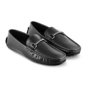 The Cecomf Black Men's Leather Driving Loafers Tresmode - Tresmode