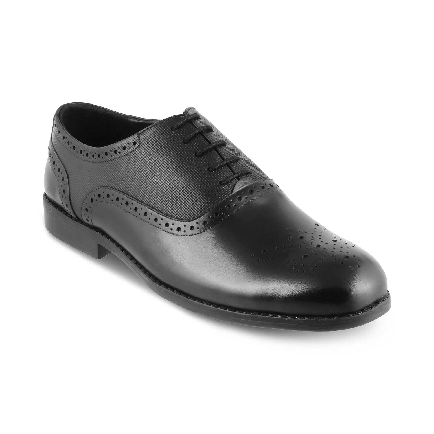 The Cerob Black Men's Oxford Brogue Lace Ups Tresmode - Tresmode