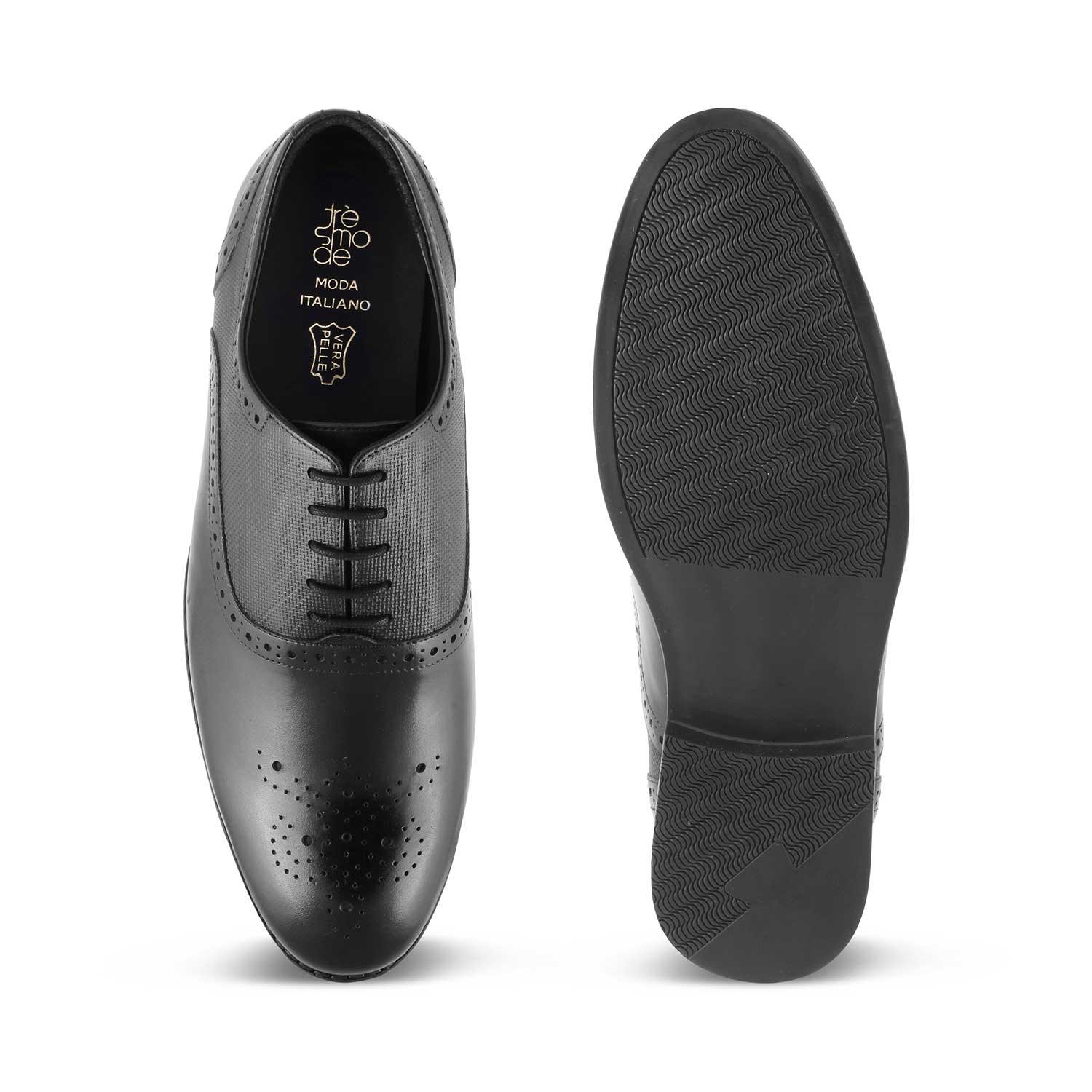 The Cerob Black Men's Oxford Brogue Lace Ups Tresmode - Tresmode