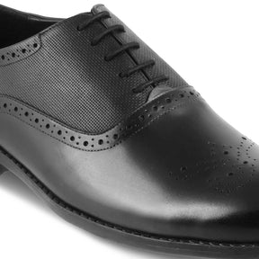 The Cerob Black Men's Oxford Brogue Lace Ups Tresmode - Tresmode