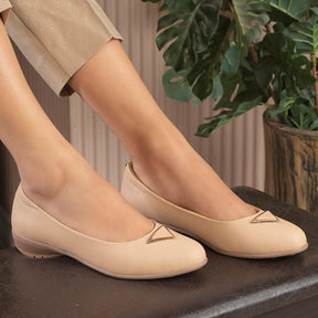 The Chevio Beige Women's Dress Ballerinas Tresmode - Tresmode