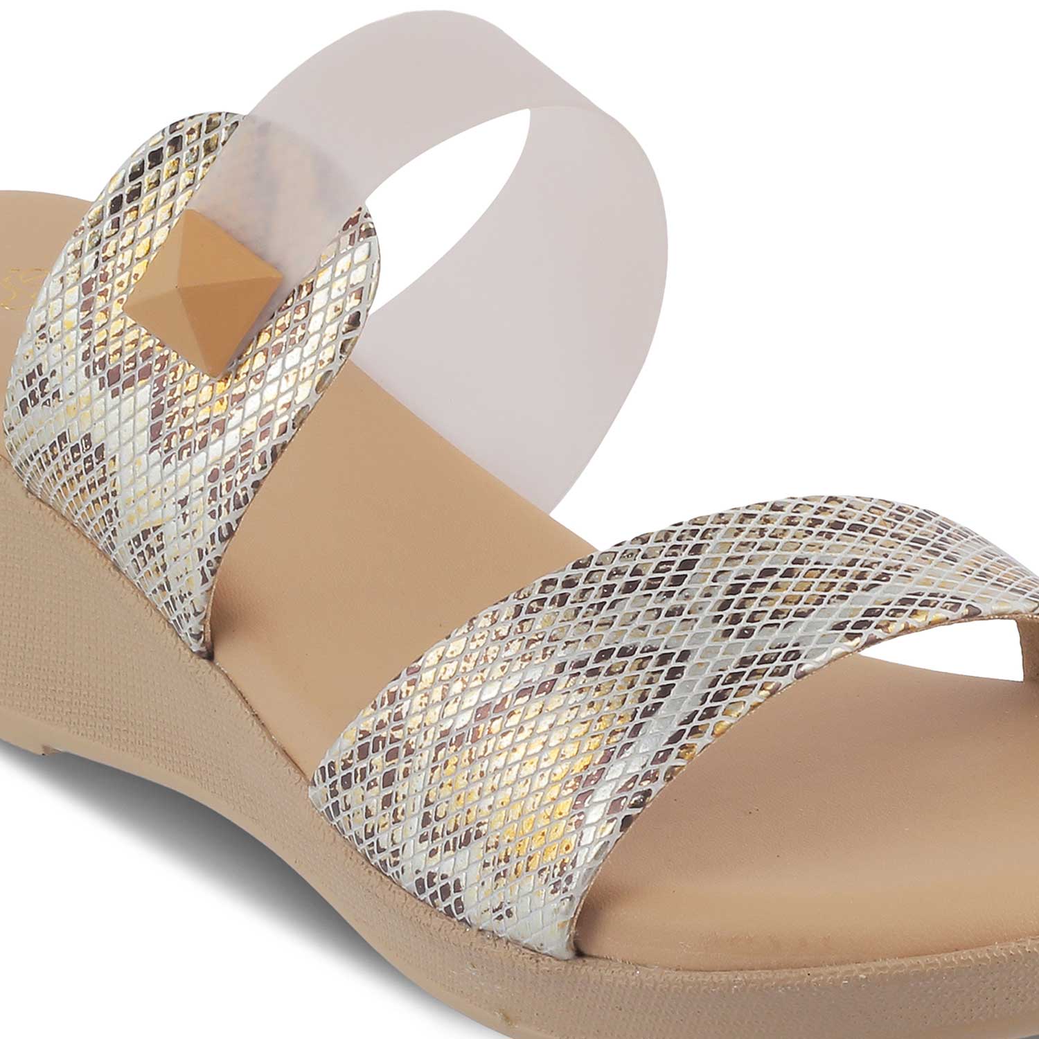 The Chios Beige Women's Casual Wedge Sandals Tresmode - Tresmode