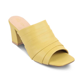 The Coco Yellow Women's Dress Block Heel Sandals Tresmode - Tresmode