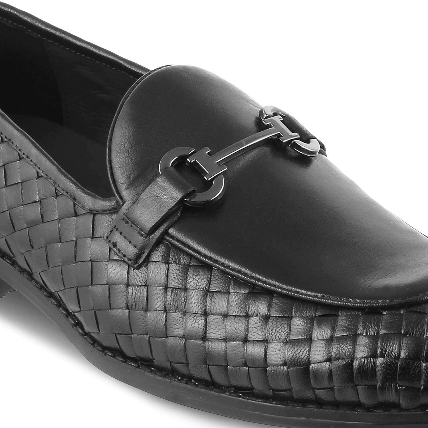 The Comme Black Men's Leather Loafers Tresmode - Tresmode