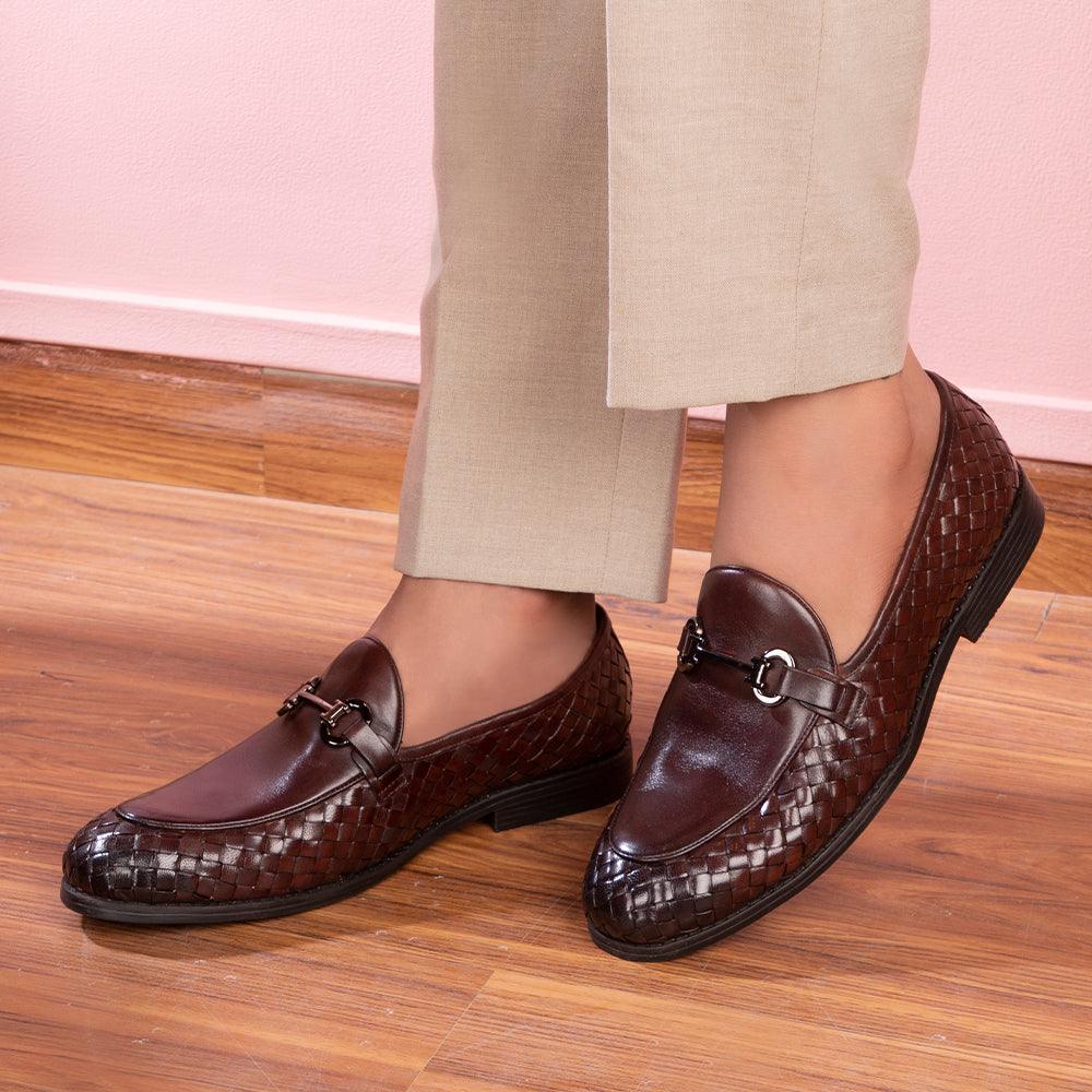 The Comme Brown Men's Leather Loafers Tresmode - Tresmode