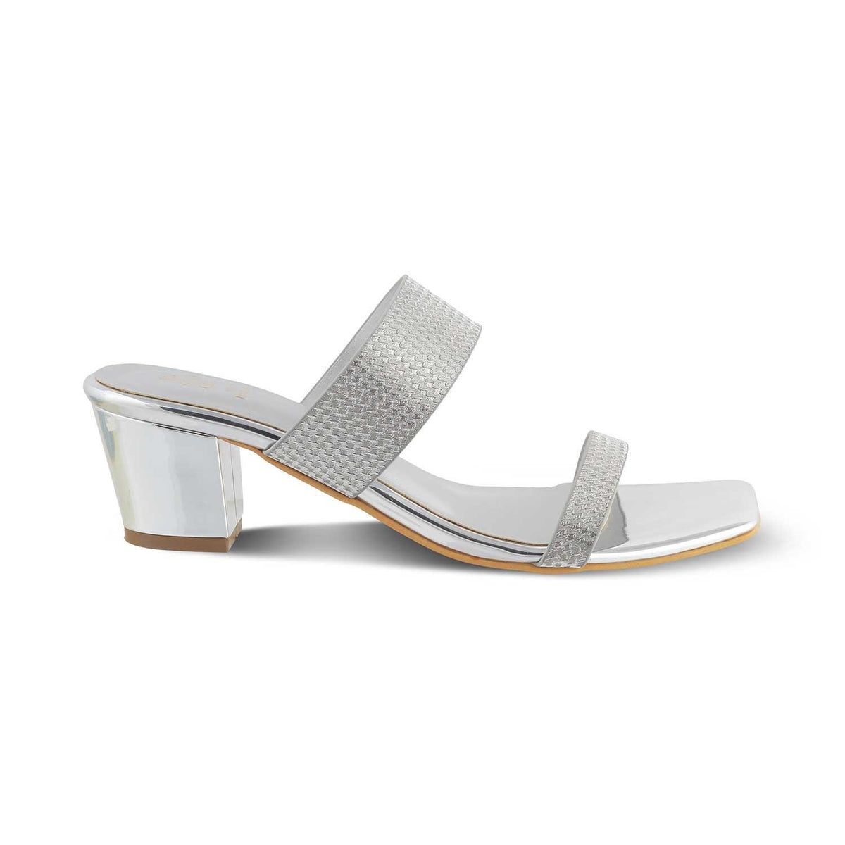 The Cos Silver Women's Dress Block Heel Sandals Tresmode - Tresmode