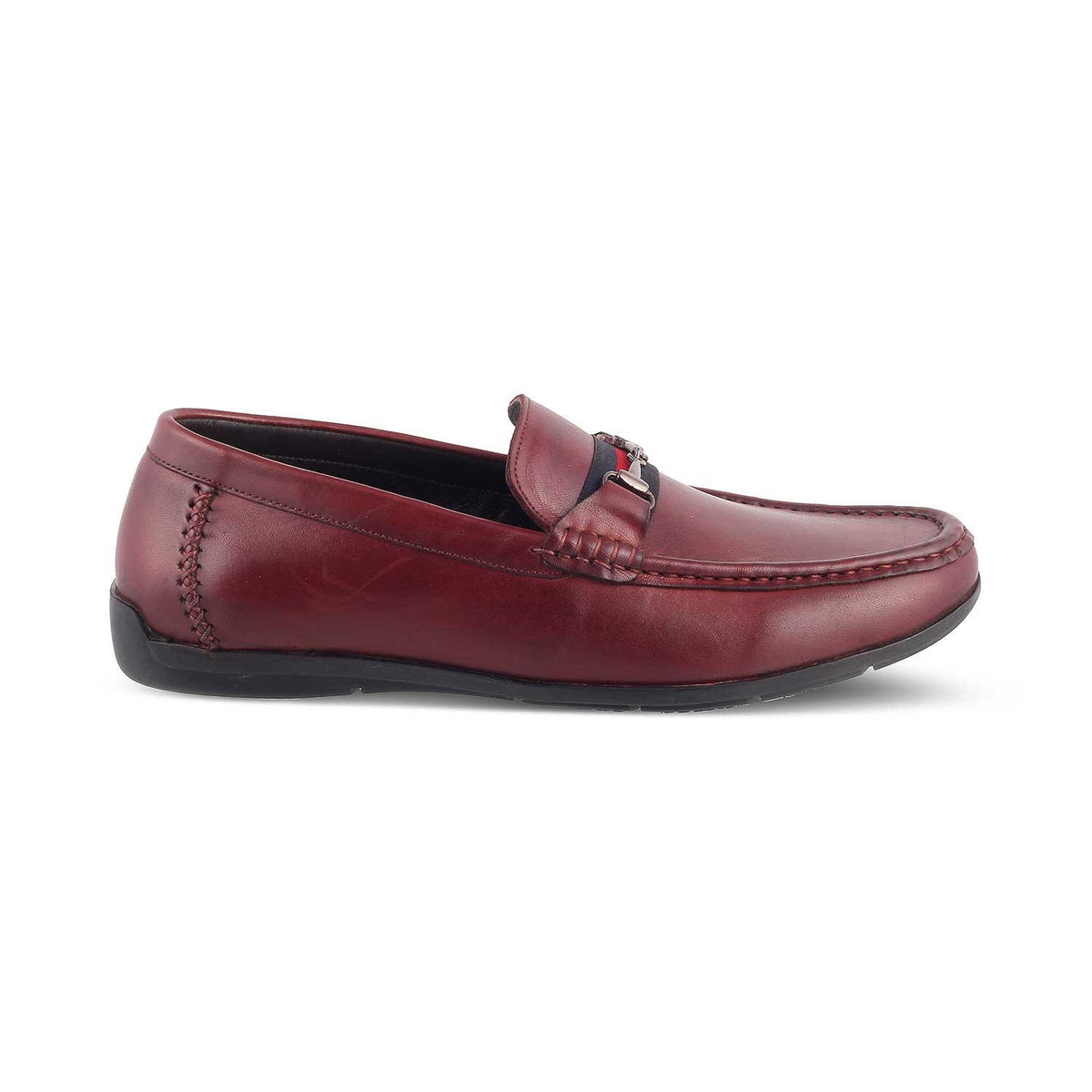 The Crada Wine Men's Leather Driving Loafers Tresmode - Tresmode