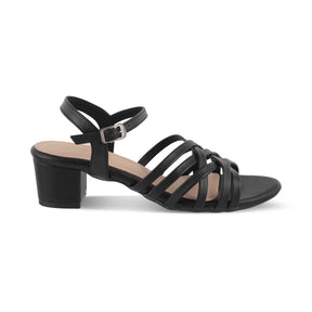 The Crossem Black Women's Dress Block Heel Sandals Tresmode - Tresmode