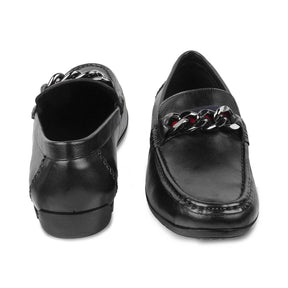 The Csteal Black Men's Leather Driving Loafers Tresmode - Tresmode