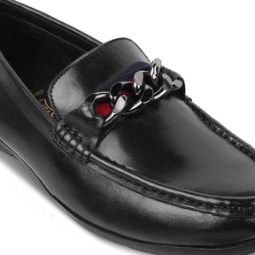 The Csteal Black Men's Leather Driving Loafers Tresmode - Tresmode