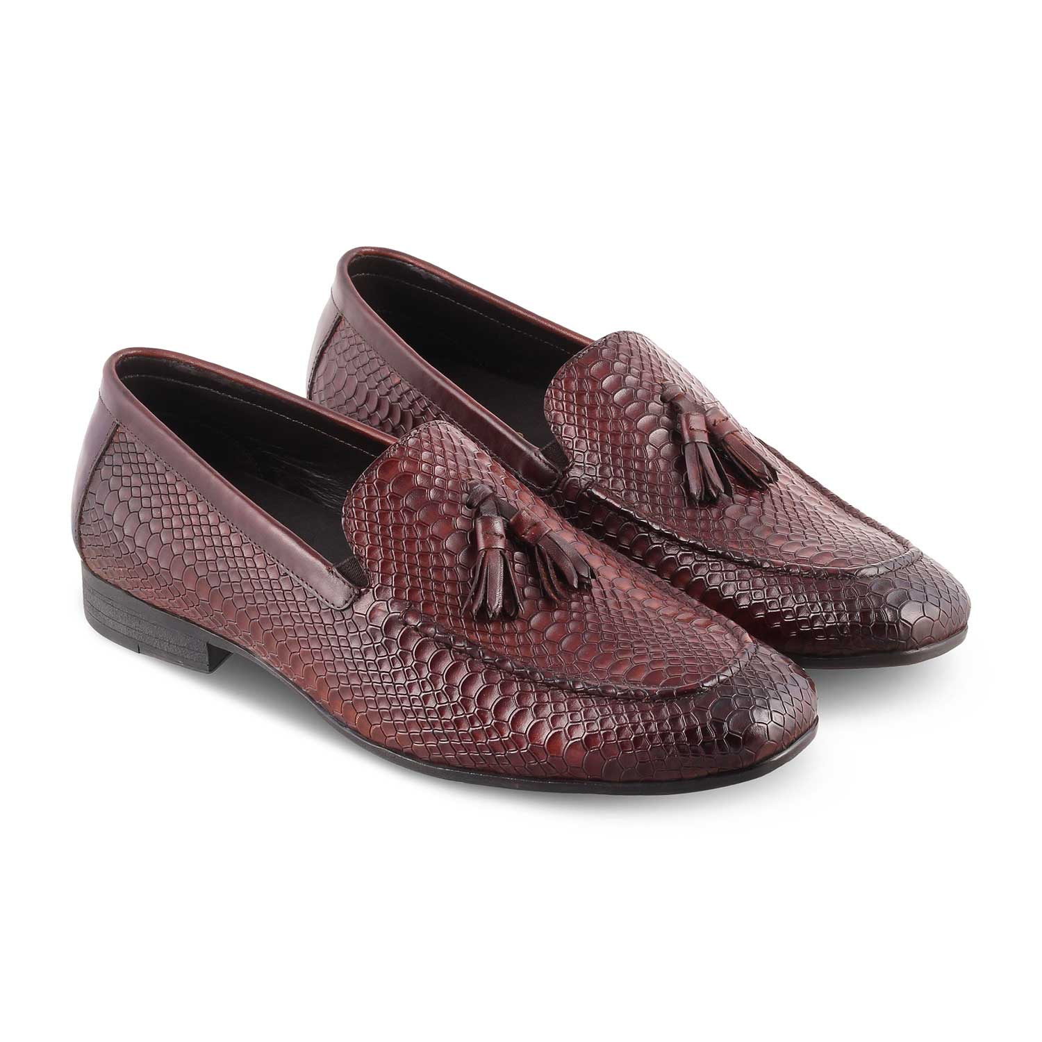 The Cytas Brown Men's Leather Tassel Loafers Tresmode - Tresmode