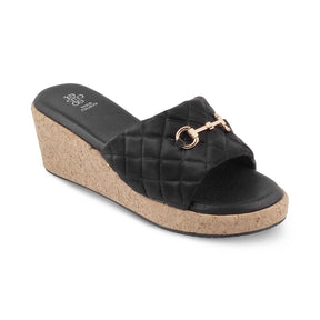 The Ela Black Women's Casual Wedge Sandals Tresmode - Tresmode