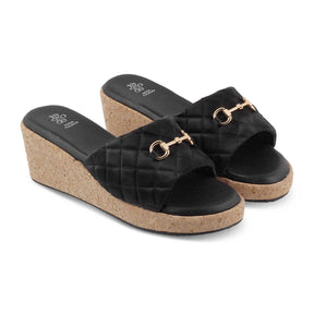 The Ela Black Women's Casual Wedge Sandals Tresmode - Tresmode