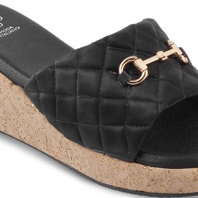 The Ela Black Women's Casual Wedge Sandals Tresmode - Tresmode