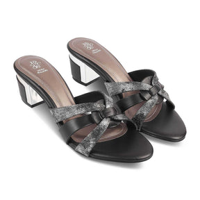 The Elche Black Women's Dress Block Heel Sandals Tresmode - Tresmode