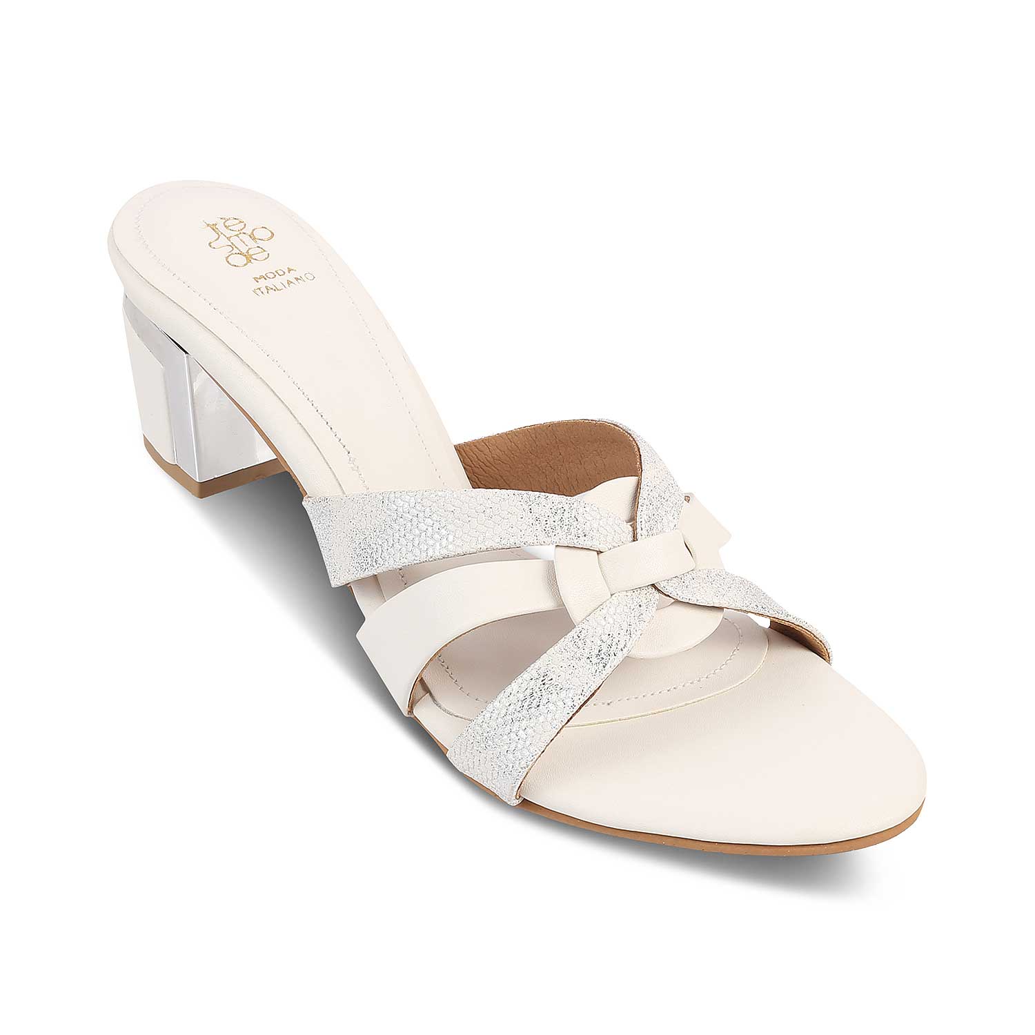 The Elche White Women's Dress Block Heel Sandals Tresmode - Tresmode