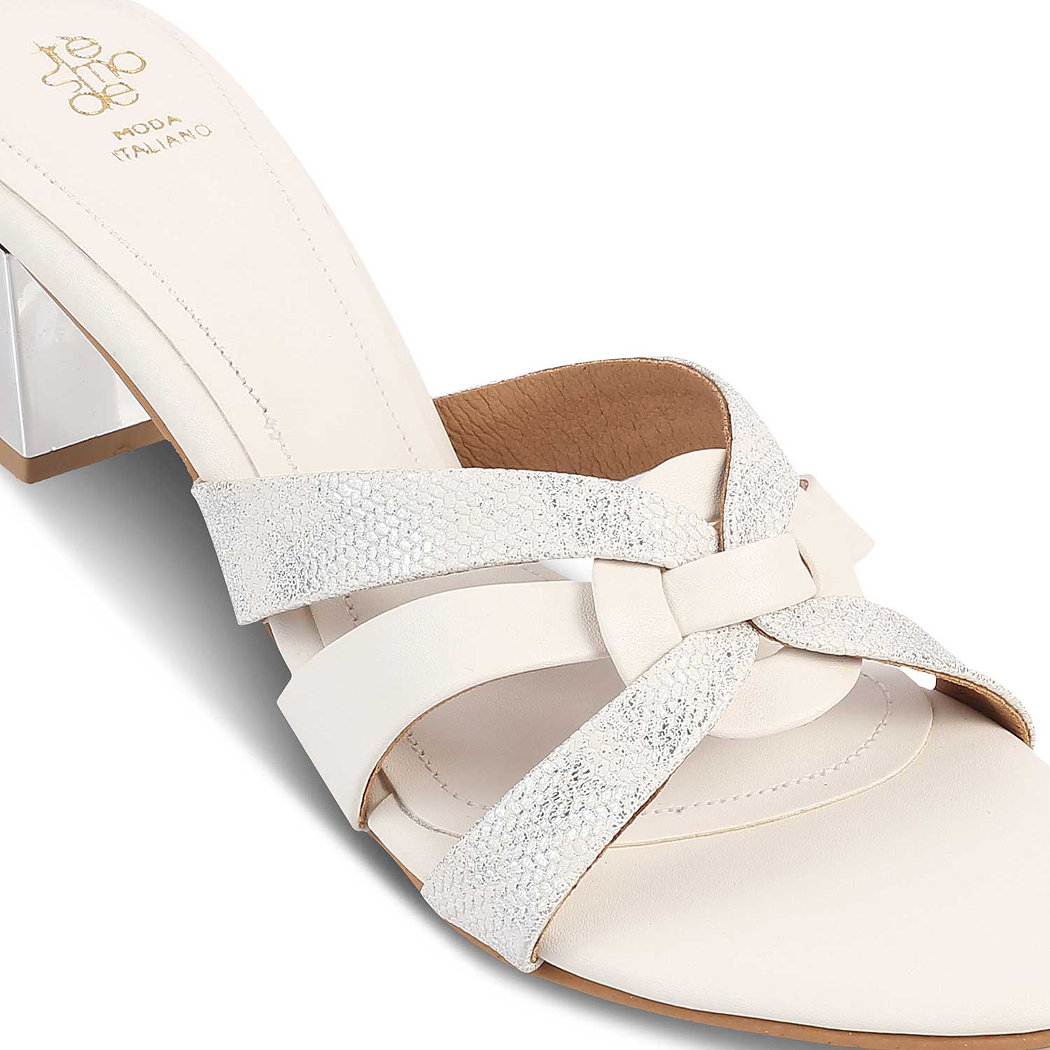 The Elche White Women's Dress Block Heel Sandals Tresmode - Tresmode