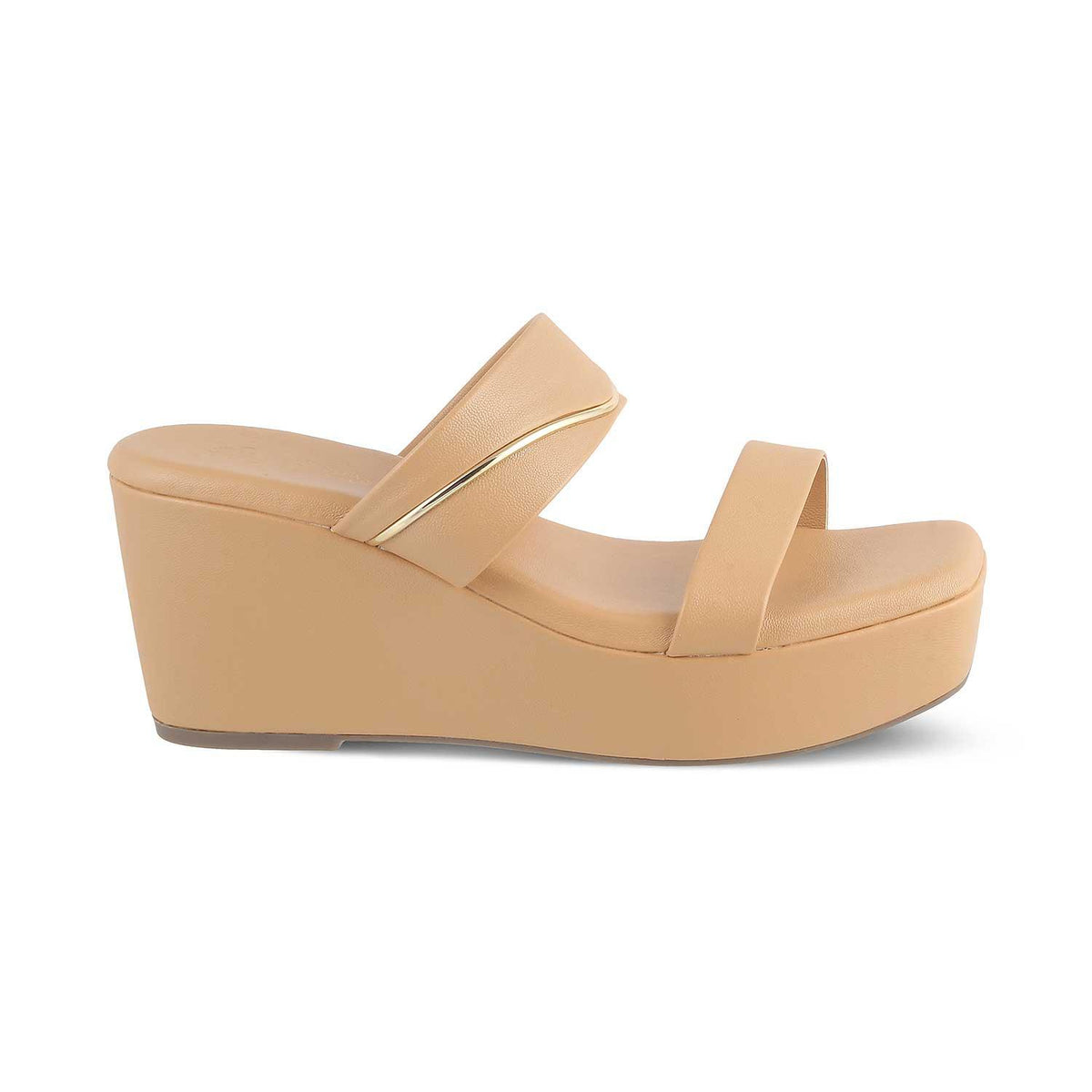 The Fame Beige Women's Dress Wedge Sandals Tresmode - Tresmode