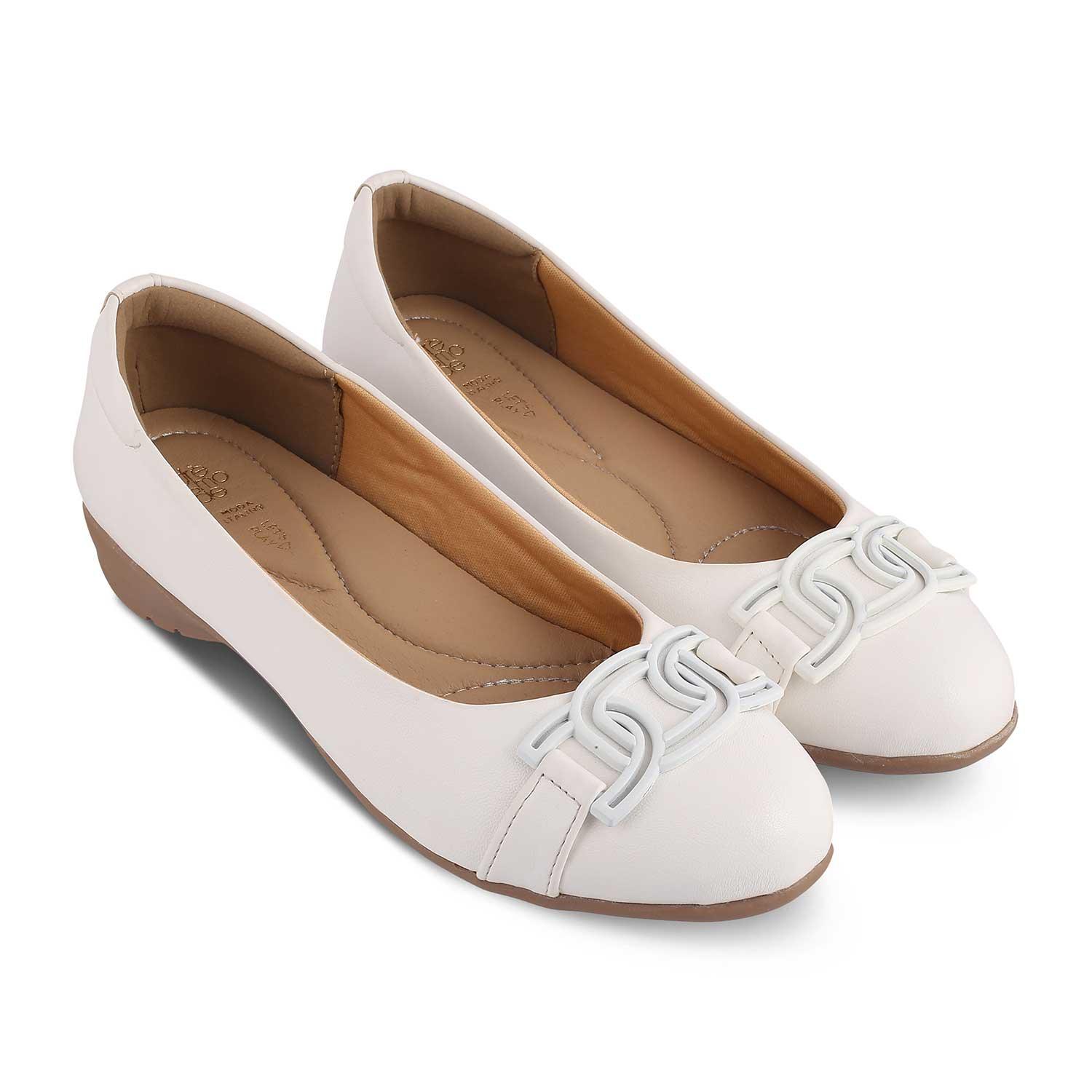 The Geom White Women's Dress Ballerinas Tresmode - Tresmode