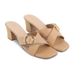 The Glide Beige Women's Dress Block Heel Sandals Tresmode - Tresmode