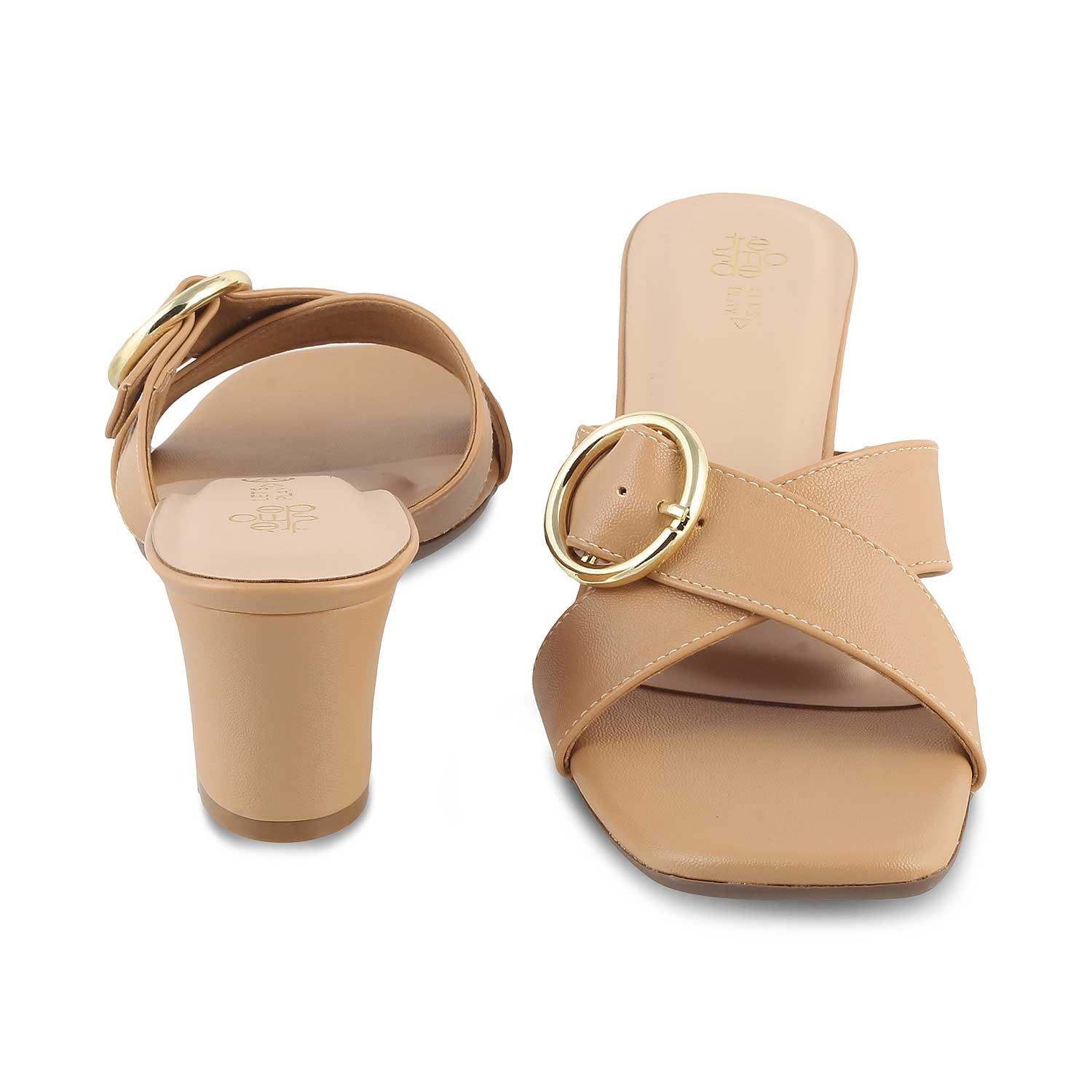 The Glide Beige Women's Dress Block Heel Sandals Tresmode - Tresmode