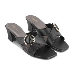 The Glide Black Women's Dress Block Heel Sandals Tresmode - Tresmode