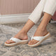 The Habi White Women's Casual Wedge Sandals Tresmode