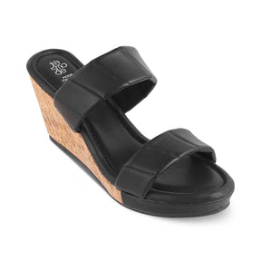 The Hacks Black Women's Dress Wedge Sandals Tresmode - Tresmode