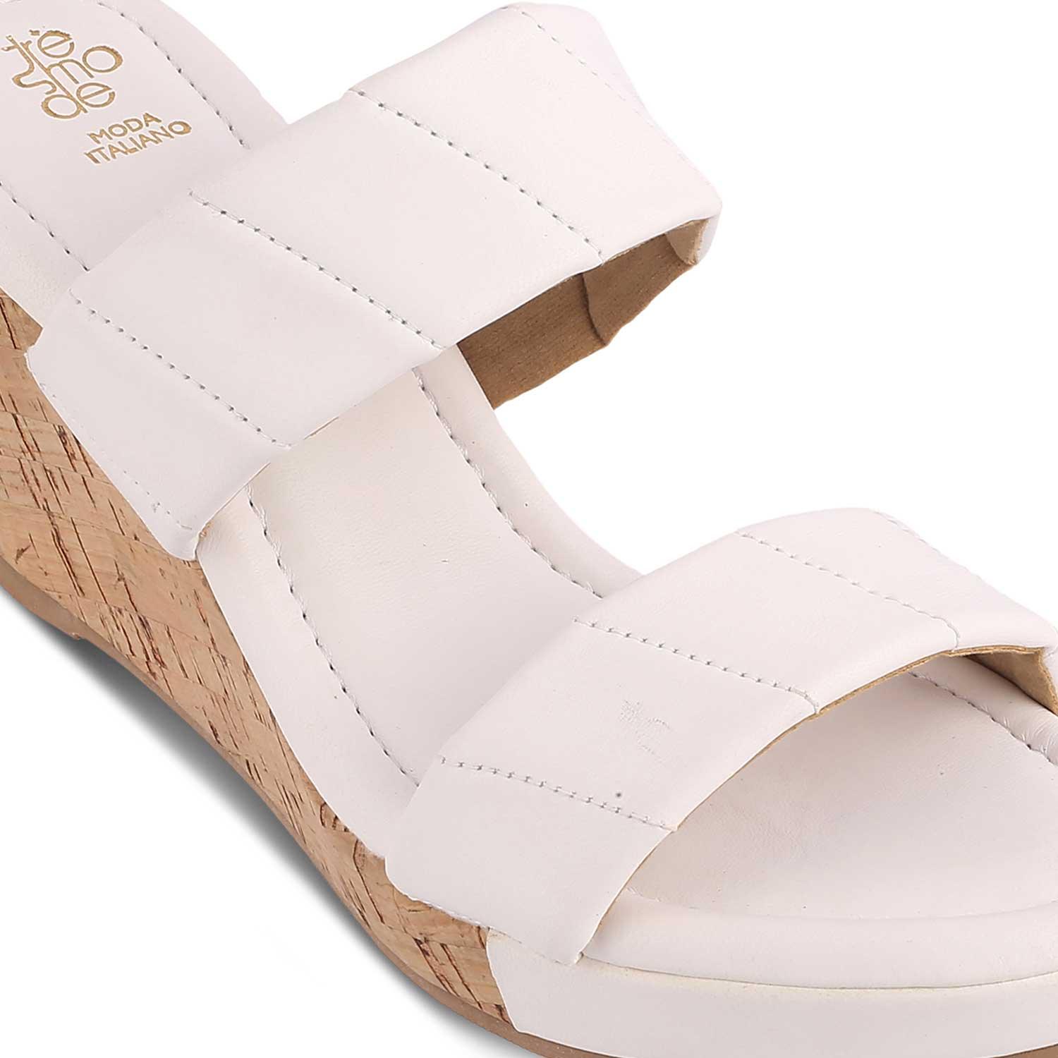 The Hacks White Women's Dress Wedge Sandals Tresmode - Tresmode