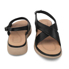 The Havit Black Women's Casual Wedge Sandals Tresmode - Tresmode