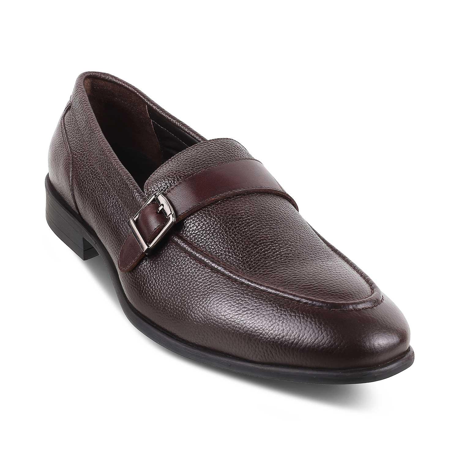 The Heiden Brown Men's Leather Loafers Tresmode - Tresmode