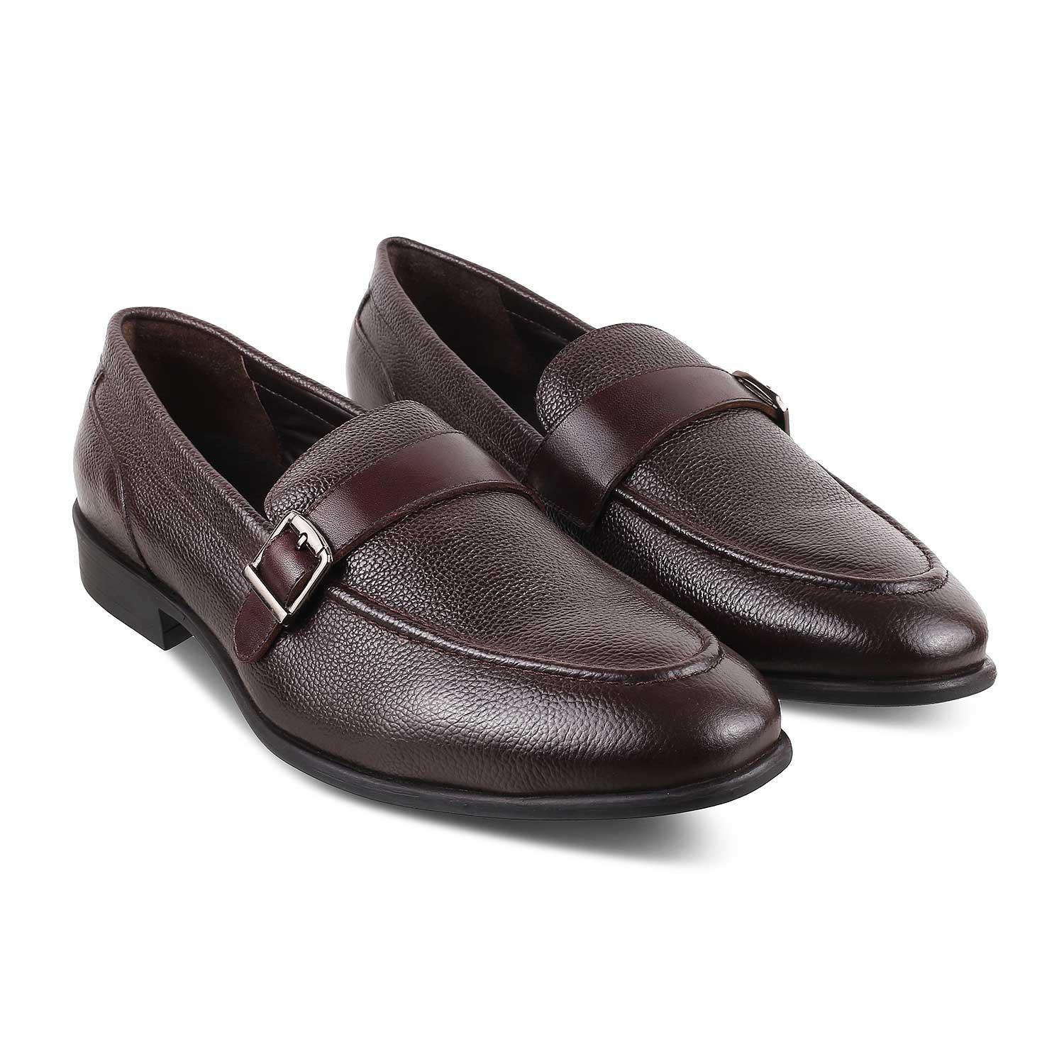 The Heiden Brown Men's Leather Loafers Tresmode - Tresmode